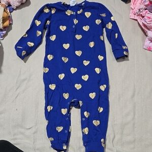 Egg New York Blue and Gold Heart Kids One Piece